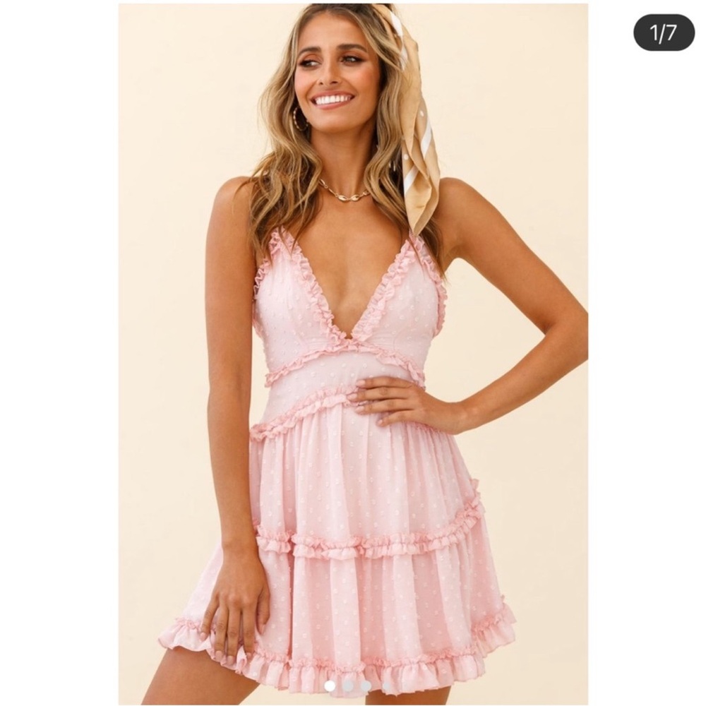 Selfie Leslie Pink Ruffled Women's Dress
